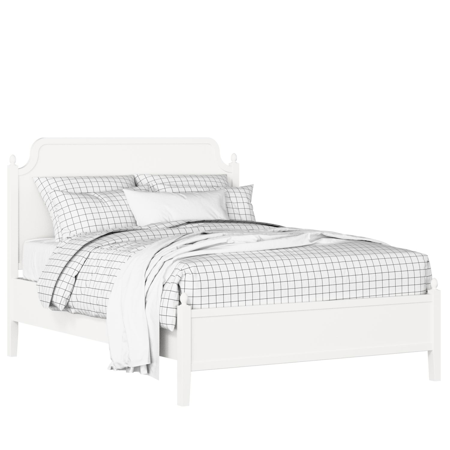 Bronte Slim painted wood bed in white with Juno mattress