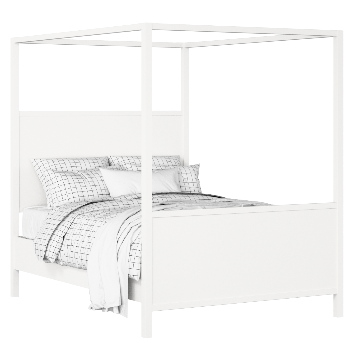 Byron painted wood bed in white with Juno mattress