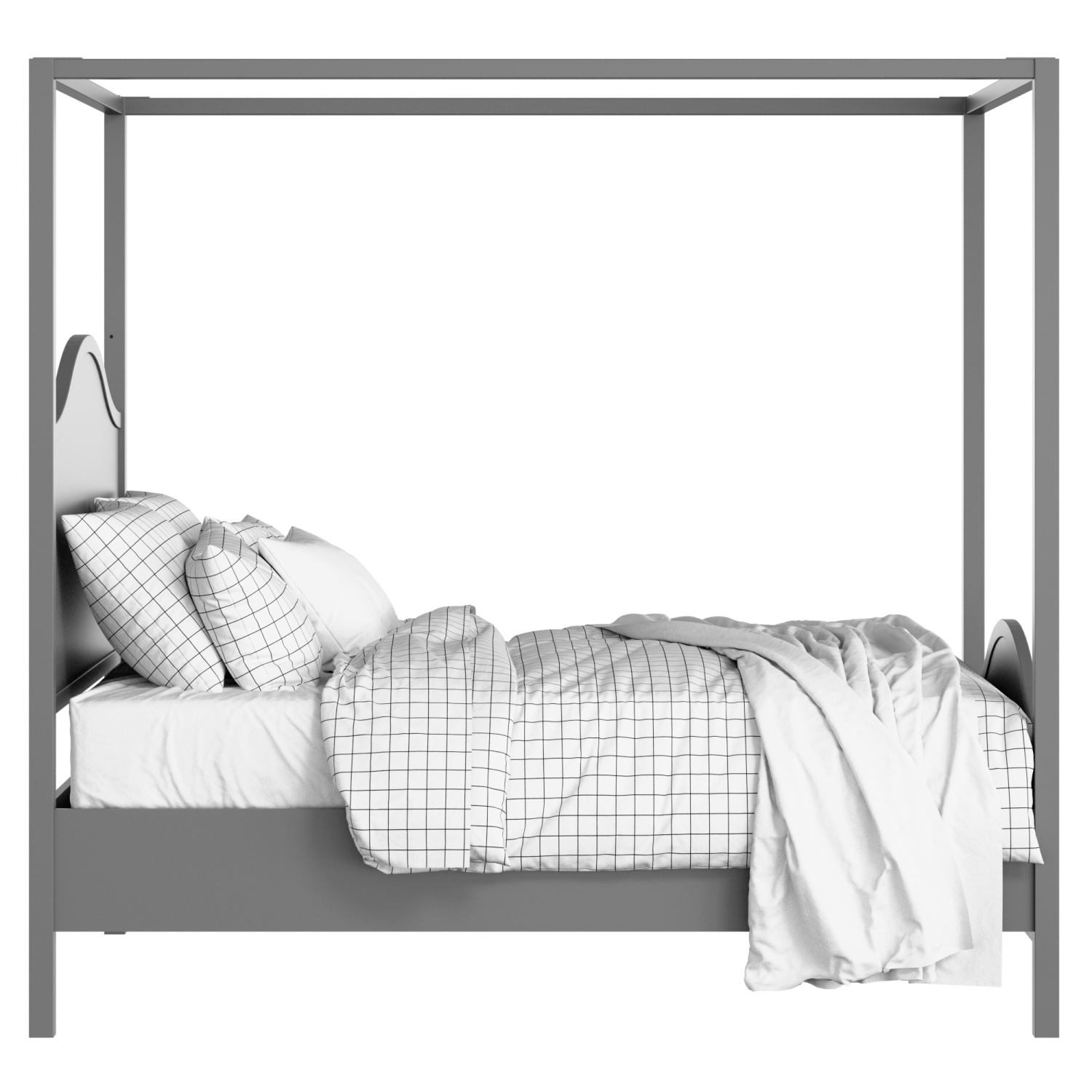 Coleridge painted wood bed in grey with Juno mattress