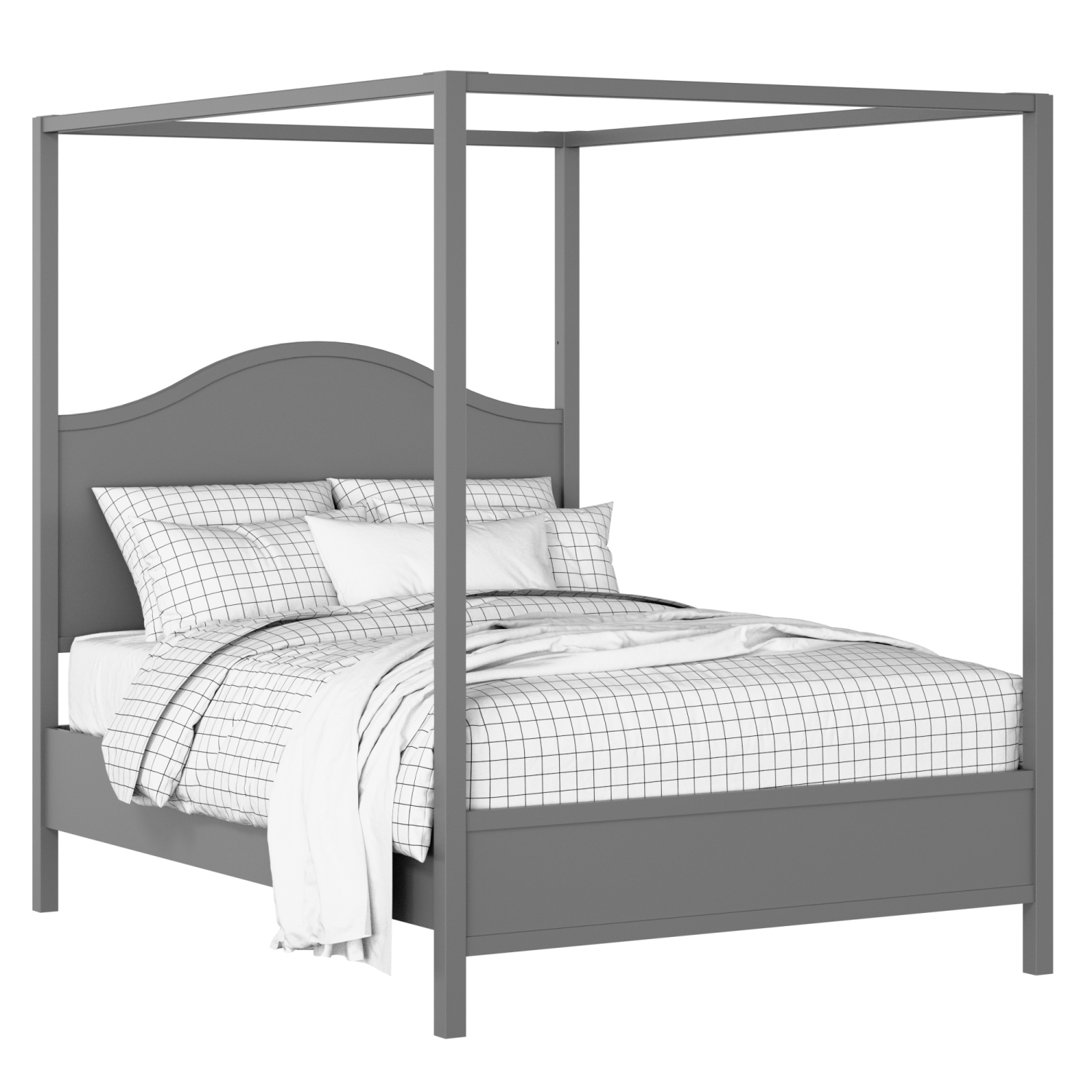 Coleridge Slim painted wood bed in grey with Juno mattress
