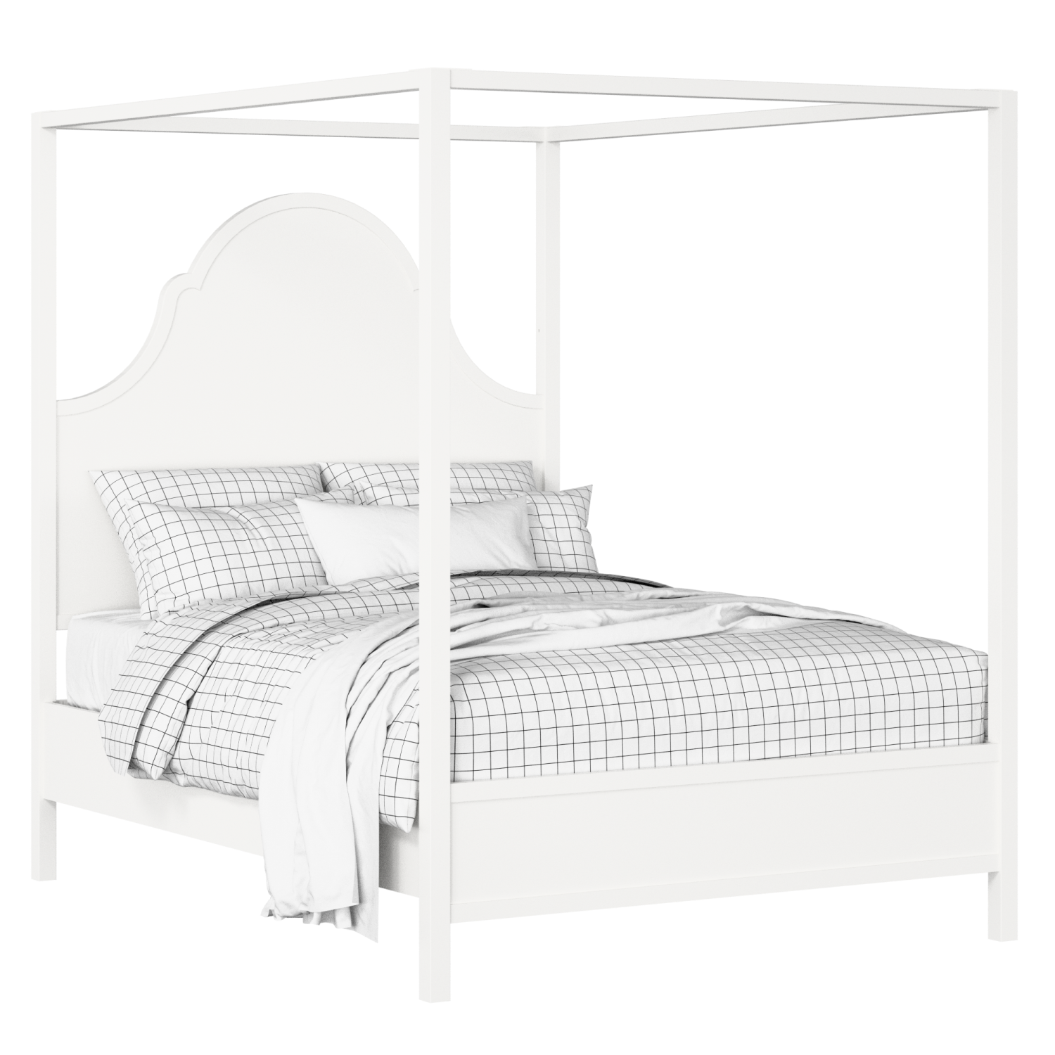Joyce painted wood bed in white with Juno mattress
