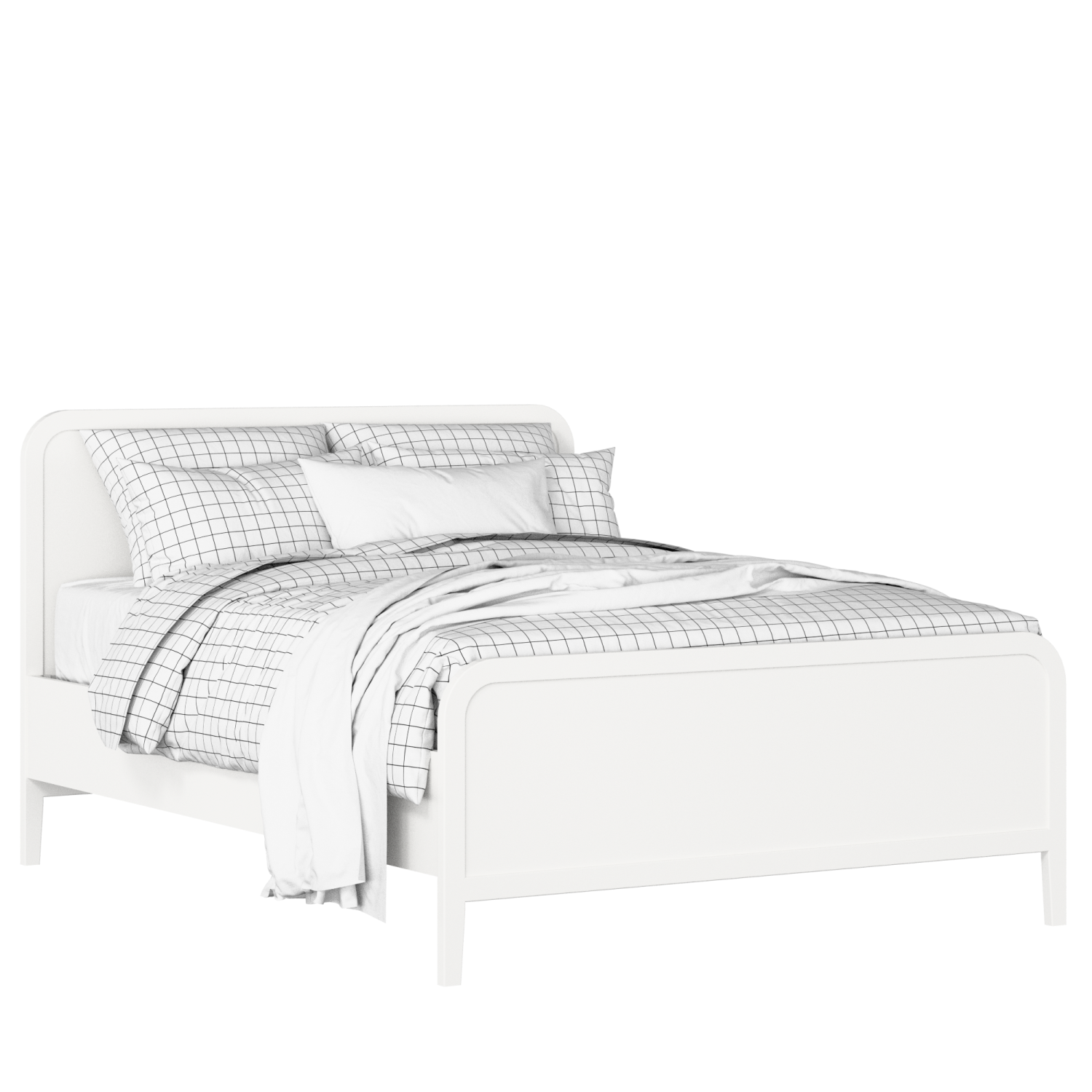 Keats painted wood bed in white with Juno mattress