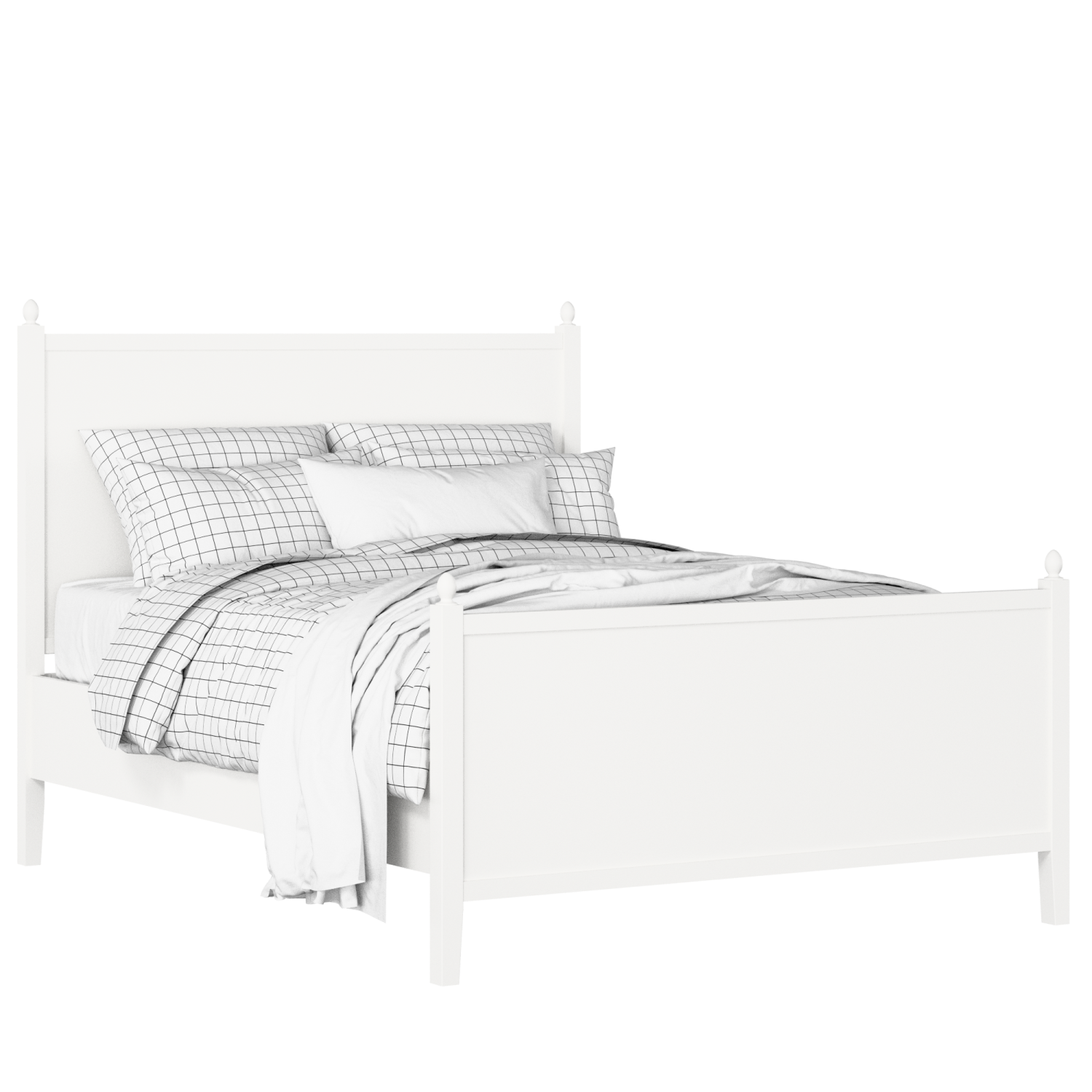 Marbella painted wood bed in white with Juno mattress