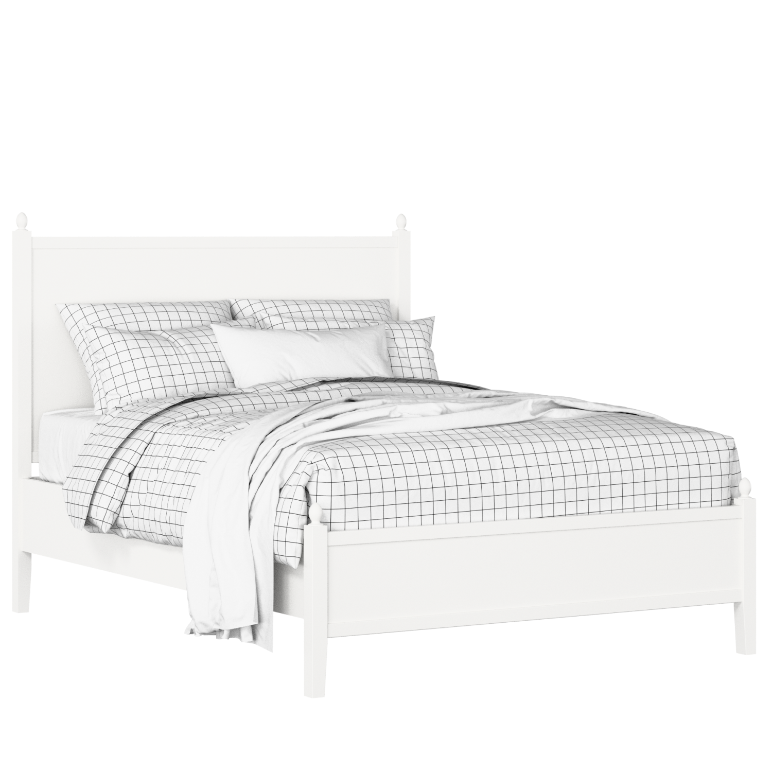 Marbella Slim painted wood bed in white with Juno mattress