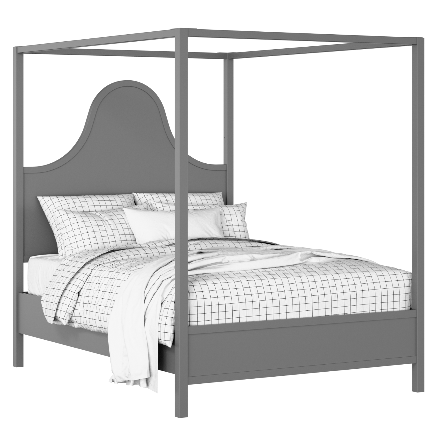Rowe painted wood bed in grey with Juno mattress