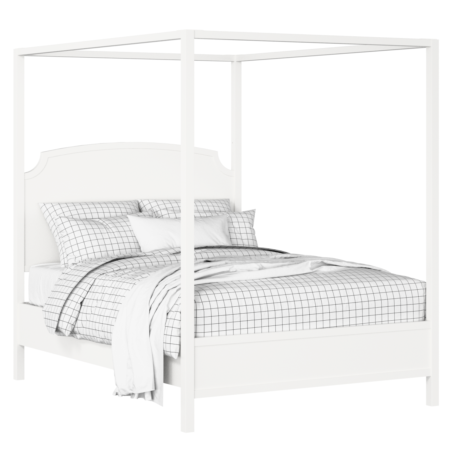 Shelley Slim cama de madera pintada en blanco con colchón