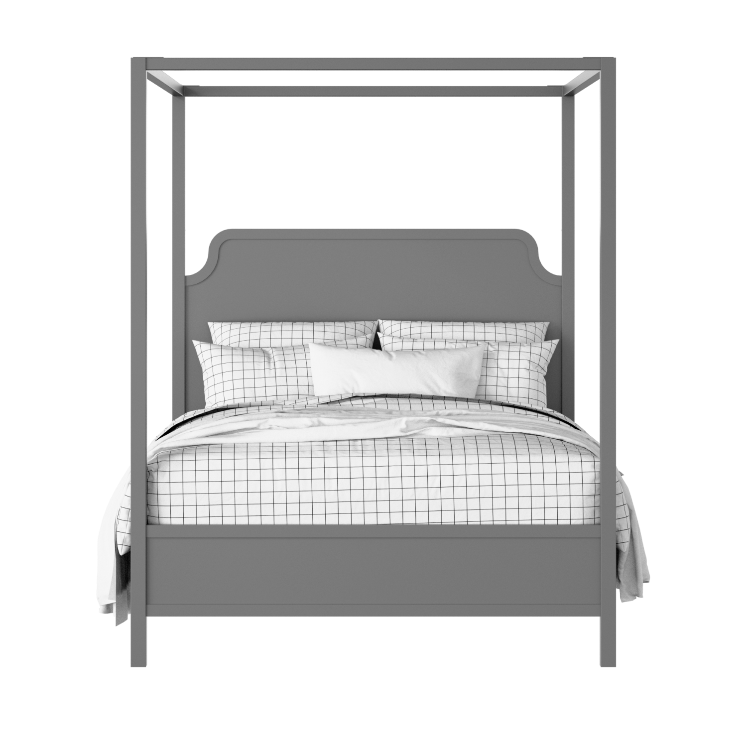 Tate Slim painted wood bed in grey with Juno mattress