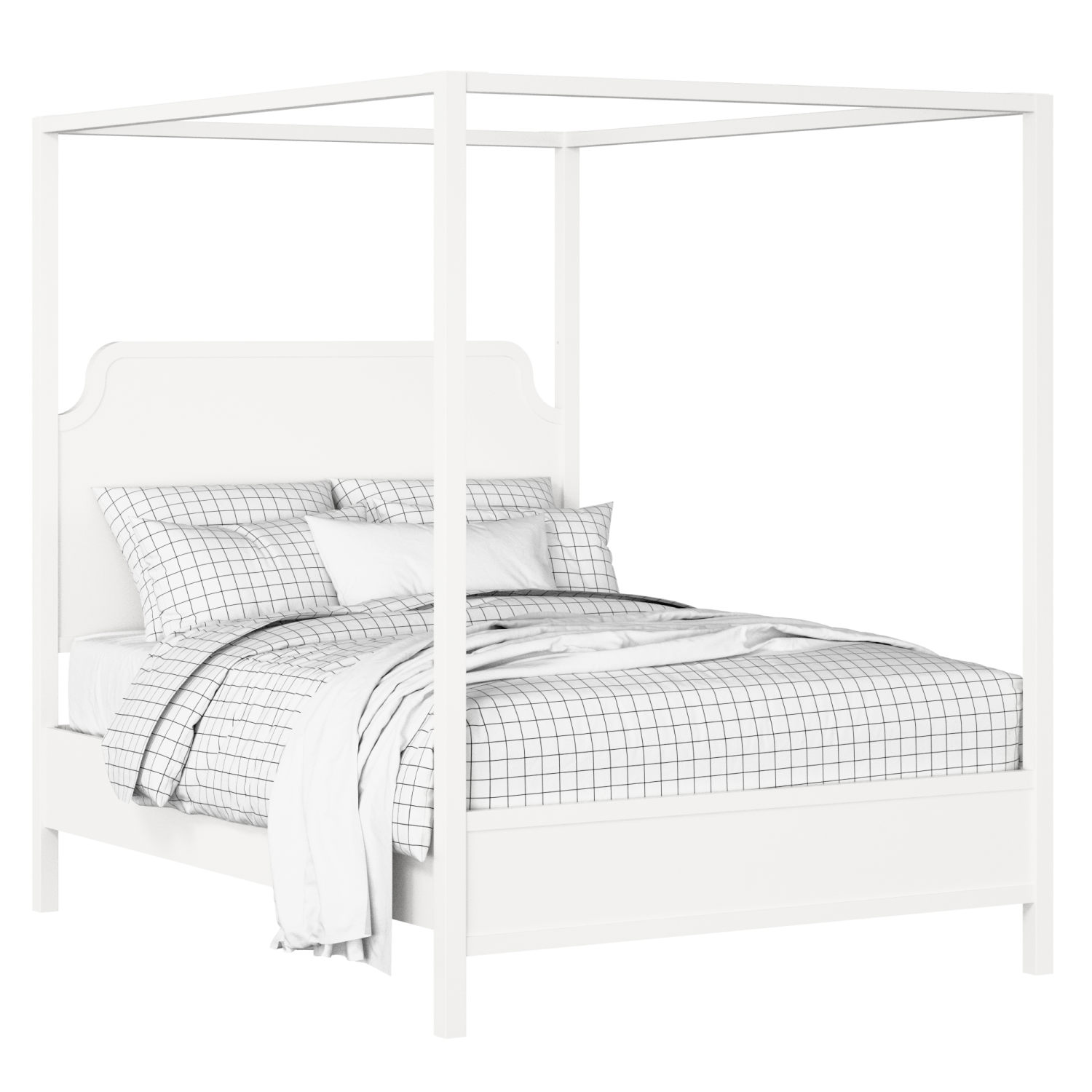Tate Slim cama de madera pintada en blanco con colchón
