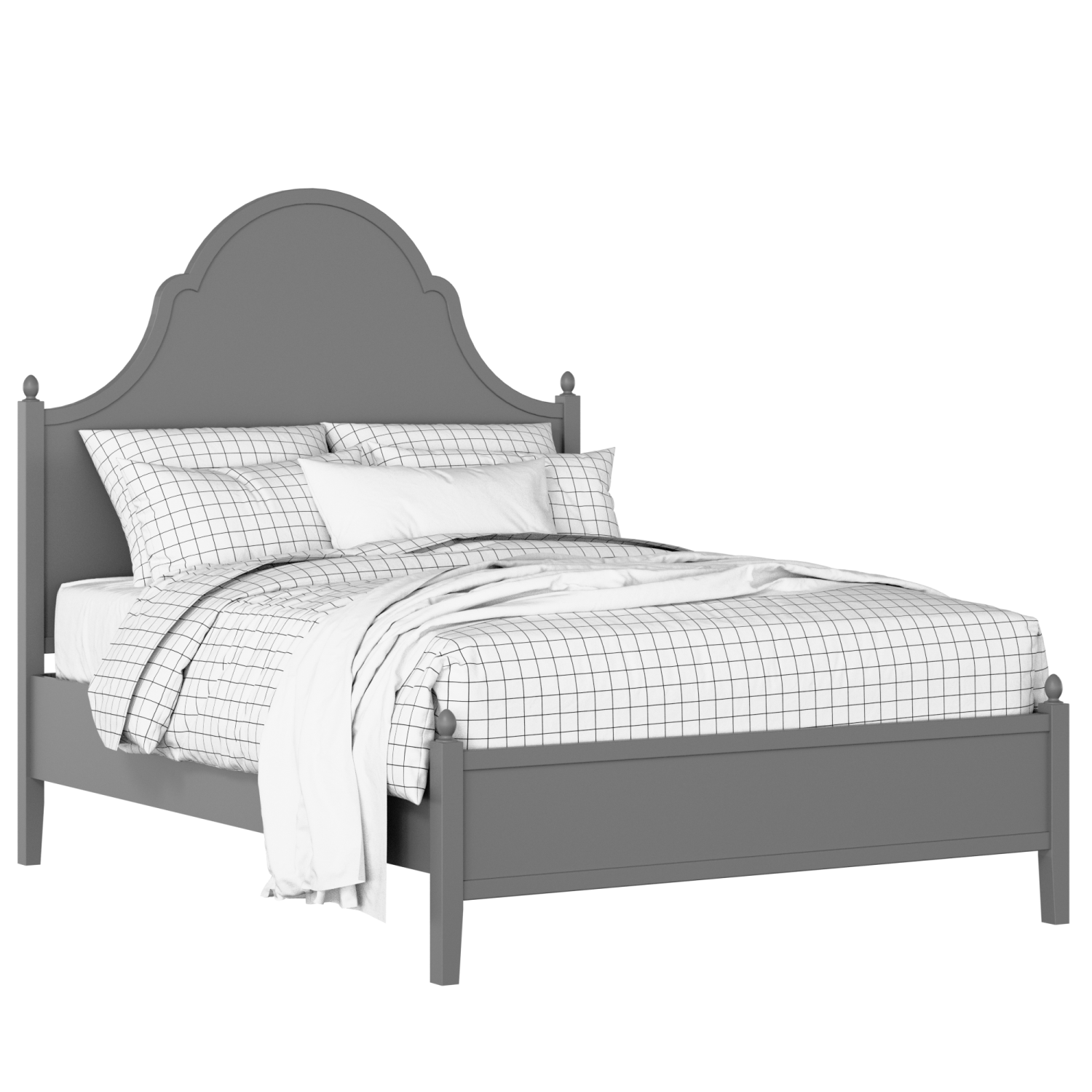 Tennyson painted wood bed in grey with Juno mattress
