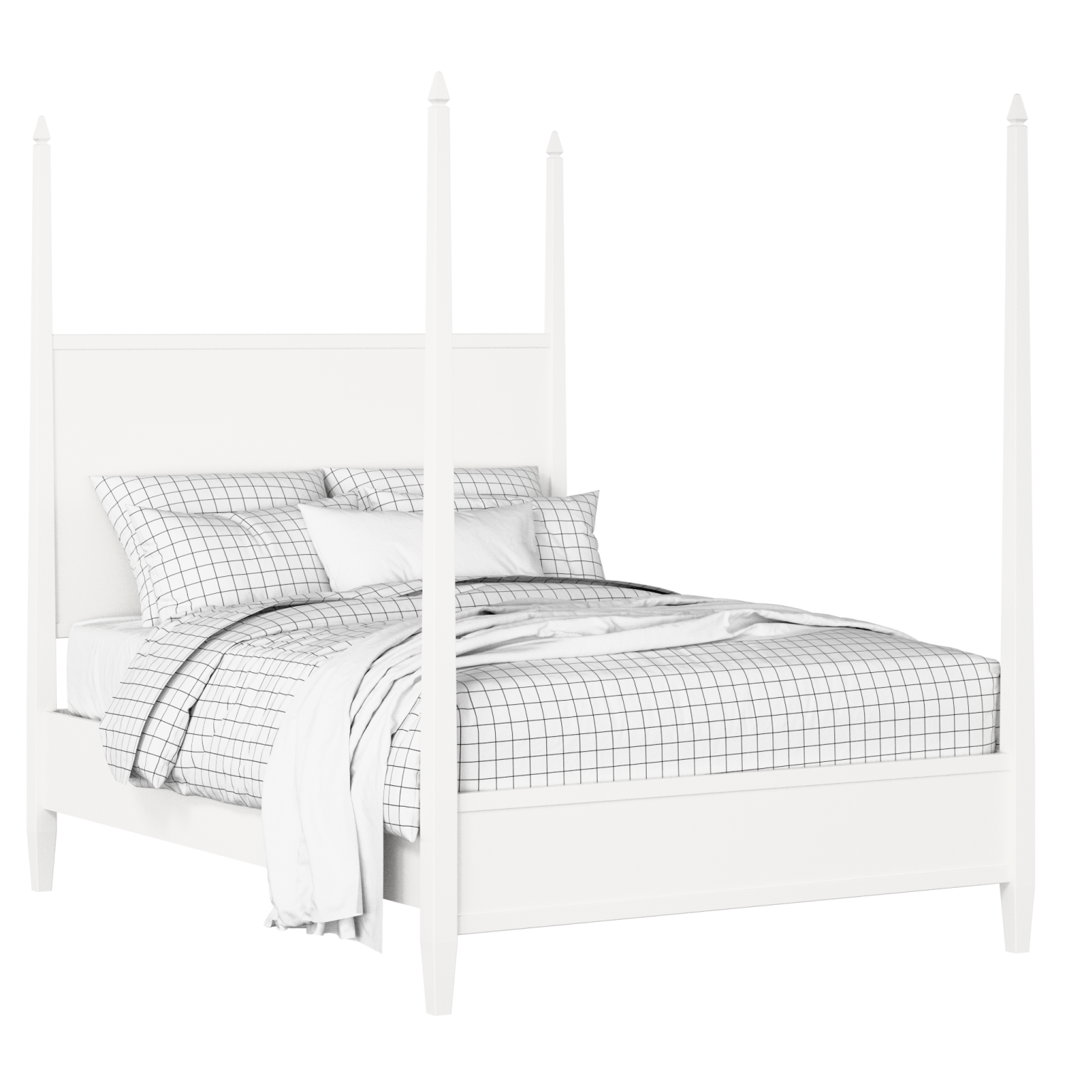 Warton painted wood bed in white with Juno mattress