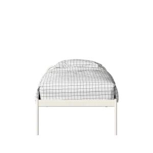 Kenton iron/metal single bed in ivory - Thumbnail