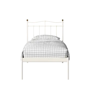 Lambeth iron/metal single bed in ivory - Thumbnail