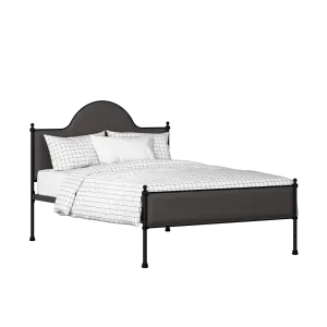Albert Slim iron/metal upholstered bed in black with iron fabric - Thumbnail