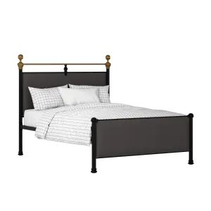 Bastille iron/metal upholstered bed in black with iron fabric - Thumbnail