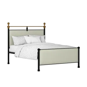 Bastille iron/metal upholstered bed in black with mineral fabric - Thumbnail
