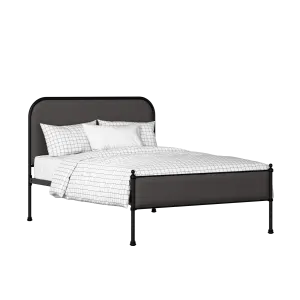 Bray Slim iron/metal upholstered bed in black with iron fabric - Thumbnail