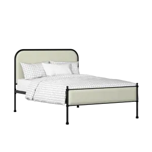 Bray Slim iron/metal upholstered bed in black with mineral fabric - Thumbnail