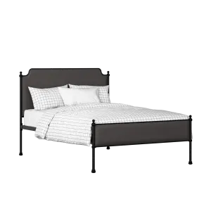 Miranda Slim iron/metal upholstered bed in black with iron fabric - Thumbnail