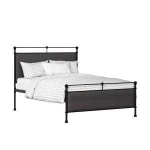 Nancy iron/metal upholstered bed in black with iron fabric - Thumbnail