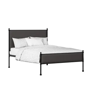 Neville Slim iron/metal upholstered bed in black with iron fabric - Thumbnail