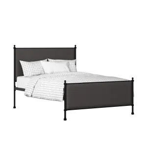 Neville iron/metal upholstered bed in black with iron fabric - Thumbnail