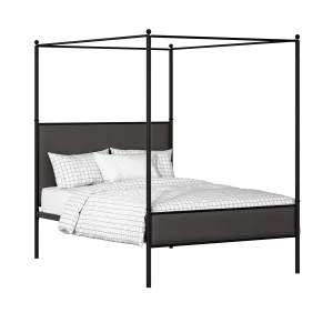 Reims Slim iron/metal upholstered bed in black with iron fabric - Thumbnail