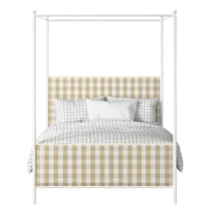 Reims iron/metal upholstered bed in ivory with Romo Kemble Putty fabric - Thumbnail