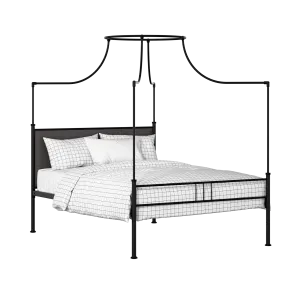 Waterloo Zero iron/metal upholstered bed in black with iron fabric - Thumbnail