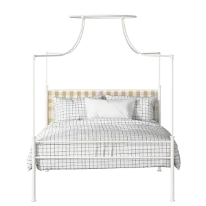 Waterloo Zero iron/metal upholstered bed in ivory with Romo Kemble Putty fabric - Thumbnail
