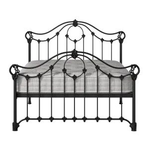 Alva iron/metal bed in black with Juno mattress - Thumbnail