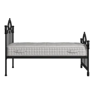 Alva iron/metal bed in black with Juno mattress - Thumbnail