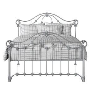 Alva iron/metal bed in silver - Thumbnail