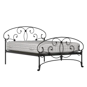 Arigna iron/metal bed in black with Juno mattress - Thumbnail