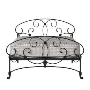 Arigna iron/metal bed in black with Juno mattress - Thumbnail