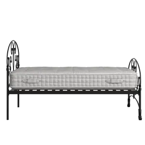 Arigna iron/metal bed in black with Juno mattress - Thumbnail