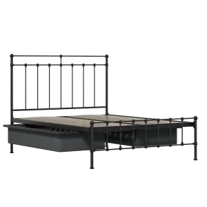 Ashley iron/metal bed in black with drawers - Thumbnail