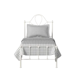 Athena iron/metal single bed in ivory - Thumbnail