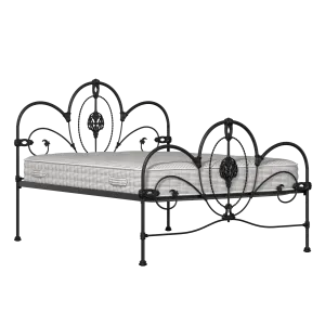 Ballina iron/metal bed in black with Juno mattress - Thumbnail