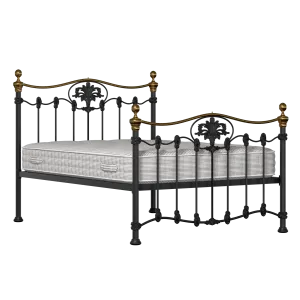 Camolin iron/metal bed in black with Juno mattress - Thumbnail
