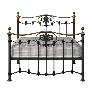 Camolin iron/metal bed in black with Juno mattress - Thumbnail