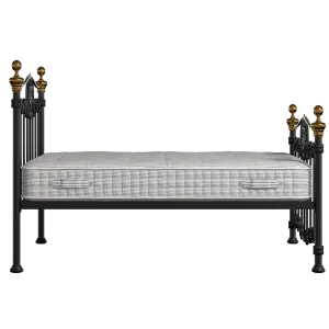 Camolin iron/metal bed in black with Juno mattress - Thumbnail