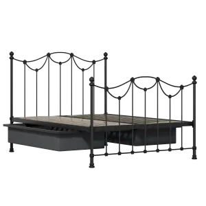 Carie ijzeren bed in zwart met lades - Thumbnail