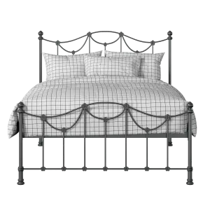 Carie Low Footend iron/metal bed in pewter - Thumbnail