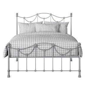 Carie Low Footend iron/metal bed in silver - Thumbnail