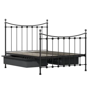Carrick Chromo iron/metal bed in black with drawers - Thumbnail