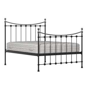Carrick Chromo iron/metal bed in black with Juno mattress - Thumbnail