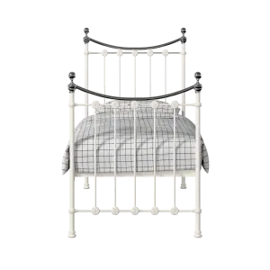 Carrick Chromo iron/metal single bed in ivory - Thumbnail