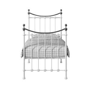 Carrick Chromo iron/metal single bed in white - Thumbnail