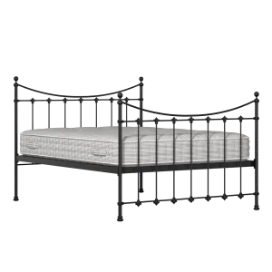 Chatsworth iron/metal bed in black with Juno mattress - Thumbnail