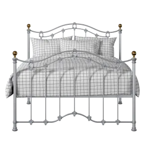 Clarina iron/metal bed in silver - Thumbnail